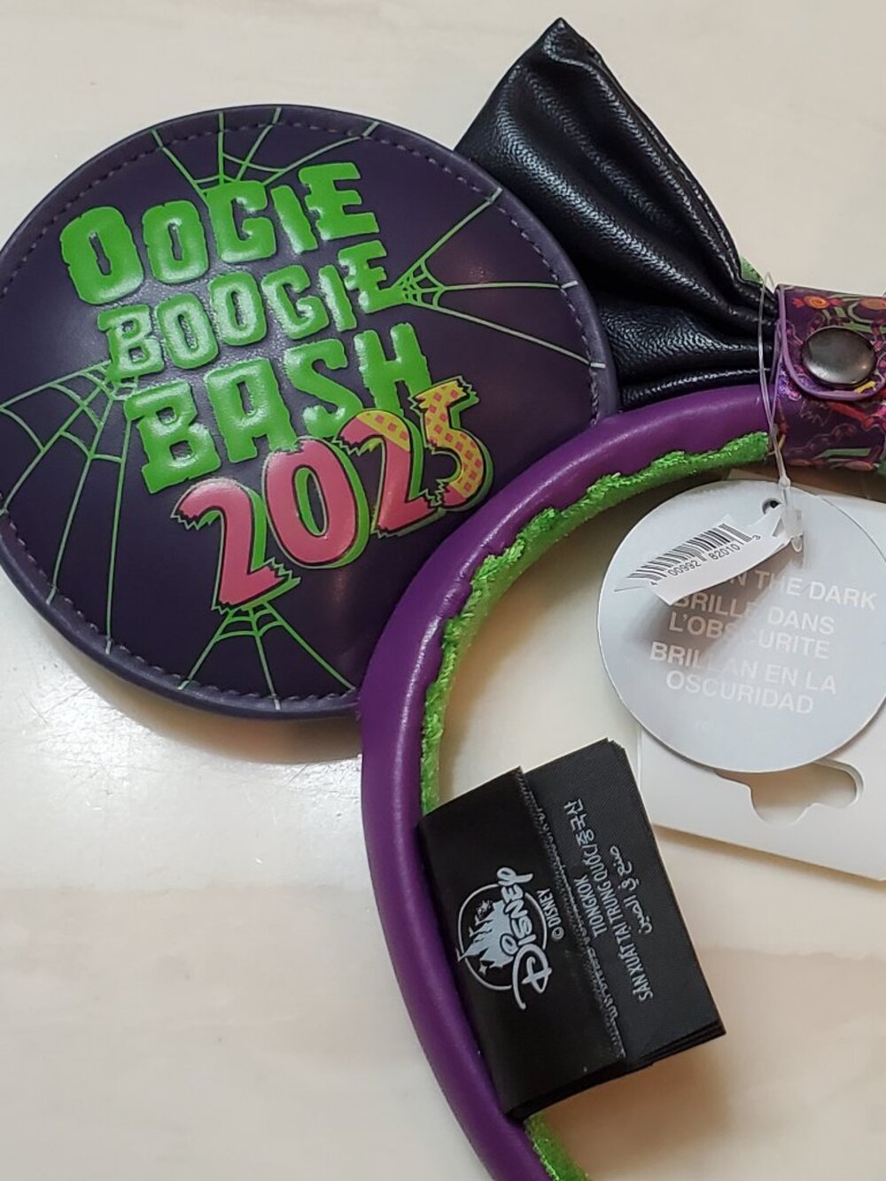 Disney Parks Oogie Boogie 2025 Glow In The Dark Ears - Brand New